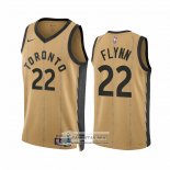 Camiseta Toronto Raptors Malachi Flynn NO 22 Ciudad 2023-24 Oro