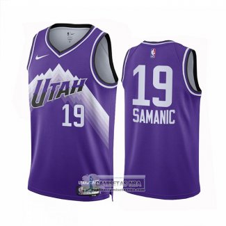 Camiseta Utah Jazz Luka Samanic NO 19 Ciudad 2023-24 Violeta