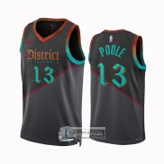 Camiseta Washington Wizards Jordan Poole NO 13 Ciudad 2023-24 Negro