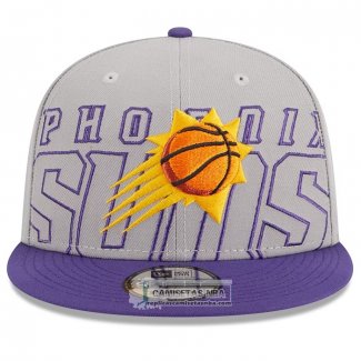 Gorra Phoenix Suns 2023 NBA Draft 9FIFTY Snapback Gris Violeta