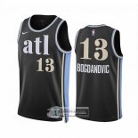 Camiseta Atlanta Hawks Bogdan Bogdanovic NO 13 Ciudad 2023-24 Negro
