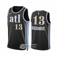 Camiseta Atlanta Hawks Bogdan Bogdanovic NO 13 Ciudad 2023-24 Negro