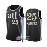 Camiseta Atlanta Hawks Garrison Mathews NO 25 Ciudad 2023-24 Negro