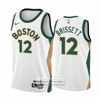 Camiseta Boston Celtics Oshae Brissett NO 12 Ciudad 2023-24 Blanco