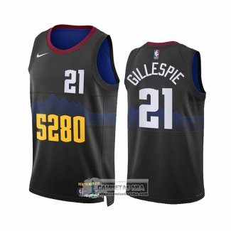 Camiseta Denver Nuggets Collin Gillespie NO 21 Ciudad 2023-24 Negro