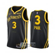 Camiseta Golden State Warriors Chris Paul NO 3 Ciudad 2023-24 Negro