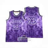 Camiseta Los Angeles Lakers LeBron James NO 23 Select Series 2023 Violeta