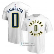 Camiseta Manga Corta Indiana Pacers Tyrese Haliburton Blanco