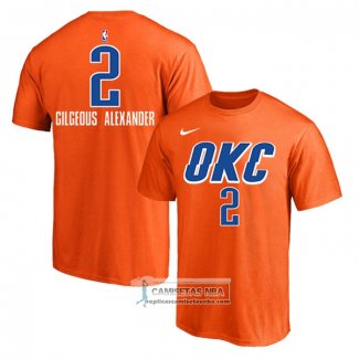 Camiseta Manga Corta Oklahoma City Thunder Shai Gilgeous-Alexander Naranja