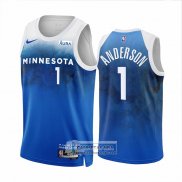 Camiseta Minnesota Timberwolves Kyle Anderson NO 1 Ciudad 2023-24 Azul