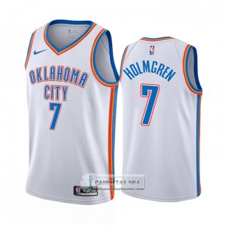 Camiseta Oklahoma City Thunder Chet Holmgren NO 7 Association Blanco