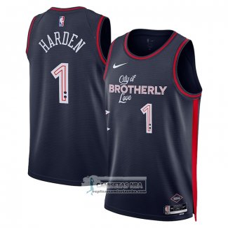 Camiseta Philadelphia 76ers James Harden NO 1 Ciudad 2023-24 Azul