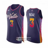 Camiseta Phoenix Suns Bradley Beal NO 3 Ciudad Autentico 2023-24 Violeta