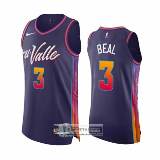 Camiseta Phoenix Suns Bradley Beal NO 3 Ciudad Autentico 2023-24 Violeta