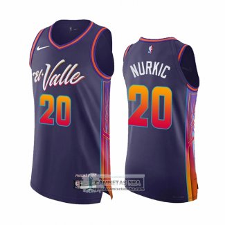 Camiseta Phoenix Suns Jusuf Nurkic NO 20 Ciudad Autentico 2023-24 Violeta