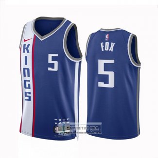 Camiseta Sacramento Kings De'Aaron Fox NO 5 Ciudad 2023-24 Azul