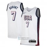 Camiseta USA 2024 Kevin Durant NO 7 Blanco