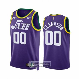 Camiseta Utah Jazz Jordan Clarkson NO 00 Classic 2023-24 Violeta