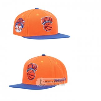 Gorra New York Knicks Hardwood Classics 50th Naranja Azul