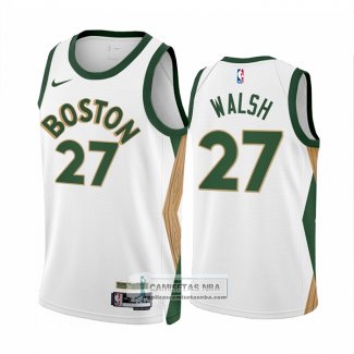 Camiseta Boston Celtics Jordan Walsh NO 27 Ciudad 2023-24 Blanco