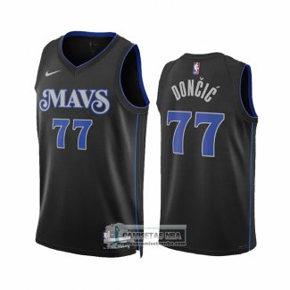 Camiseta Dallas Mavericks Luka Doncic NO 77 Ciudad 2023-24 Azul