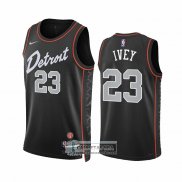 Camiseta Detroit Pistons Jaden Ivey NO 23 Ciudad 2023-24 Negro