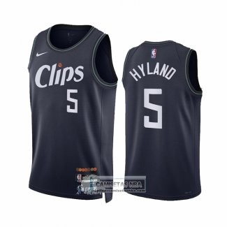 Camiseta Los Angeles Clippers Bones Hyland NO 5 Ciudad 2023-24 Azul