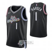 Camiseta Los Angeles Clippers James Harden NO 1 Ciudad Negro