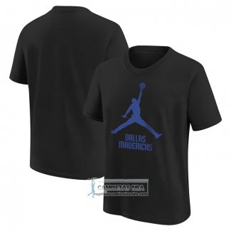 Camiseta Manga Corta Dallas Mavericks Essential Jumpman Negro