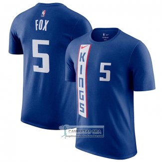 Camiseta Manga Corta Sacramento Kings De'Aaron Fox Ciudad 2023-24 Azul