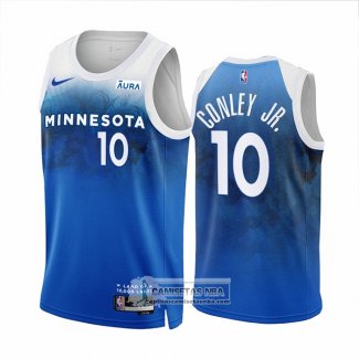 Camiseta Minnesota Timberwolves Mike Conley JR. NO 10 Ciudad 2023-24 Azul