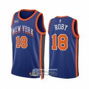 Camiseta New York Knicks Isaiah Roby NO 18 Ciudad 2023-24 Azul