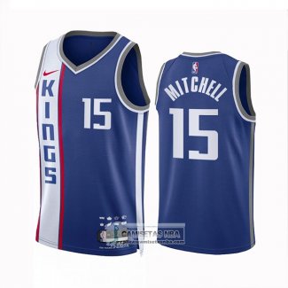 Camiseta Sacramento Kings Davion Mitchell NO 15 Ciudad 2023-24 Azul