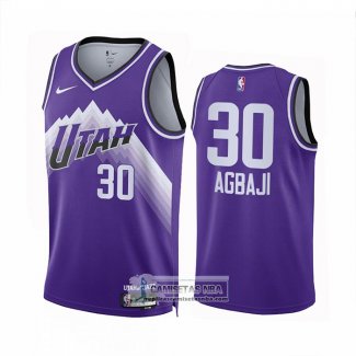 Camiseta Utah Jazz Ochai Agbaji NO 30 Ciudad 2023-24 Violeta