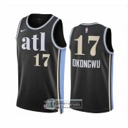 Camiseta Atlanta Hawks Onyeka Okongwu NO 17 Ciudad 2023-24 Negro