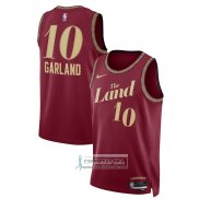 Camiseta Cleveland Cavaliers Darius Garland NO 10 Ciudad 2023-24 Rojo