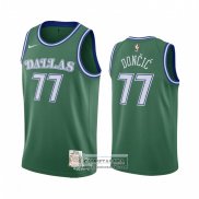 Camiseta Dallas Mavericks Luka Doncic NO 77 Mitchell & Ness 2018-19 Verde