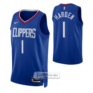 Camiseta Los Angeles Clippers James Harden NO 1 Icon Azul