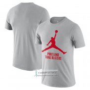 Camiseta Manga Corta Portland Trail Blazers Essential Jumpman Gris