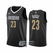 Camiseta Memphis Grizzlies Derrick Rose NO 23 Ciudad 2023-24 Negro