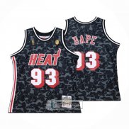 Camiseta Miami Heat Bape NO 93 Hardwood Classic Negro