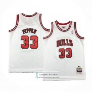 Camiseta Nino Chicago Bulls Scottie Pippen NO 33 Mitchell & Ness 1997-98 Blanco