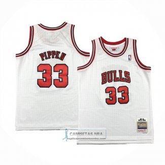 Camiseta Nino Chicago Bulls Scottie Pippen NO 33 Mitchell & Ness 1997-98 Blanco