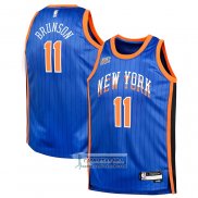 Camiseta Nino New York Knicks Jalen Brunson NO 11 Ciudad 2023-24 Azul