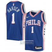 Camiseta Nino Philadelphia 76ers James Harden NO 1 Icon Azul