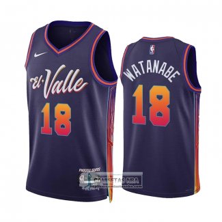 Camiseta Phoenix Suns Yuta Watanabe NO 18 Ciudad 2023-24 Violeta