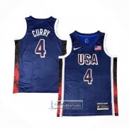 Camiseta USA 2024 Stephen Curry NO 4 Azul