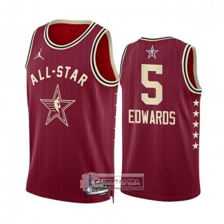 Camiseta All Star 2024 Minnesota Timberwolves Anthony Edwards NO 5 Rojo