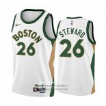 Camiseta Boston Celtics DJ Steward NO 26 Ciudad 2023-24 Blanco