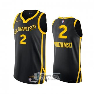 Camiseta Golden State Warriors Brandin Podziemski NO 2 Ciudad Autentico 2023-24 Negro